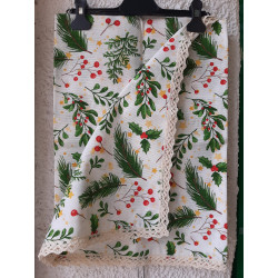 Покривка "Коледни клонки"  /правоъгълна/